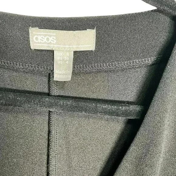 ASOS Design Ballon Sleeve Dobby Mini Dress In Black Size 4 NWOT - Picture 4 of 10